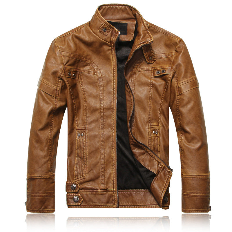 Faux Leather Biker Jacket Motorcycle Man Jacket winter