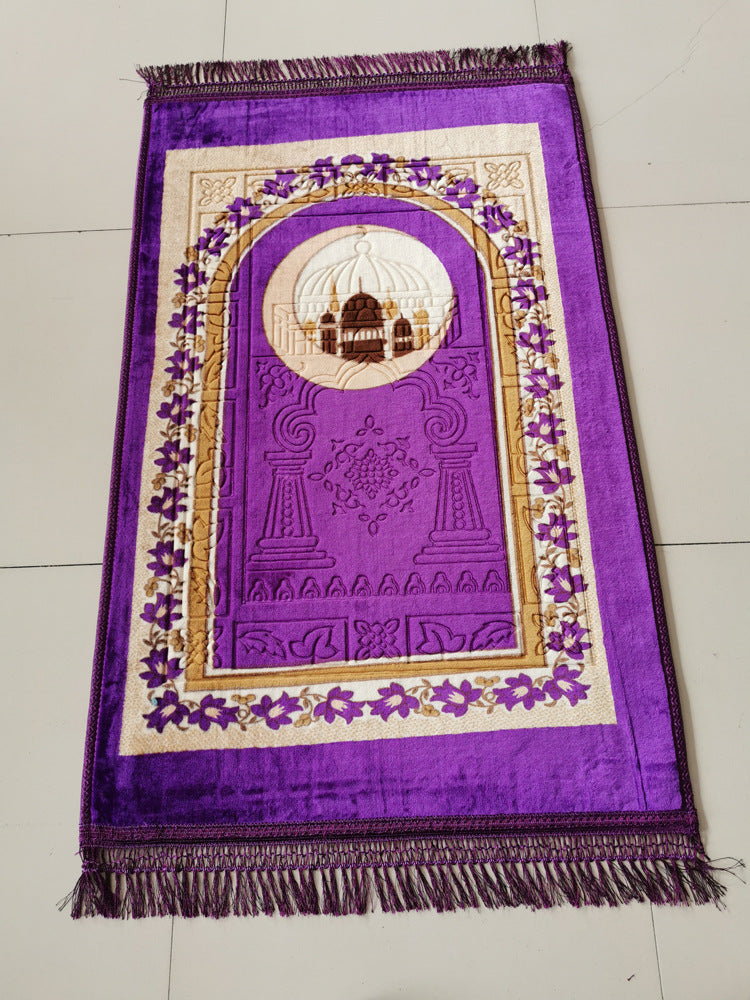 Printing and dyeing embossed Muslim prayer mat Muslim blanket