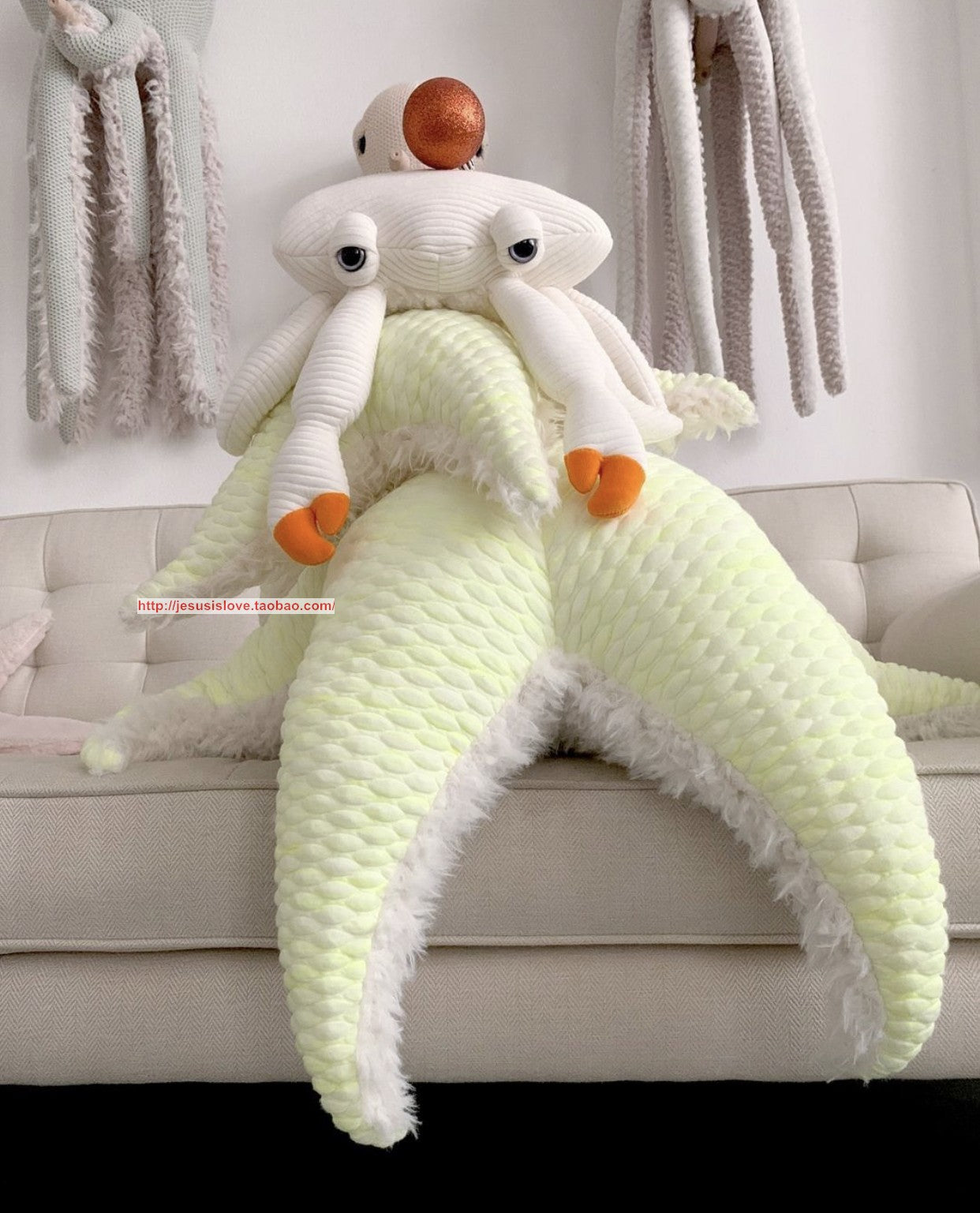 Cute Single Product Pillow Super Soft Hairy Crab Pillow Pillow Baby Toy Home Decoration