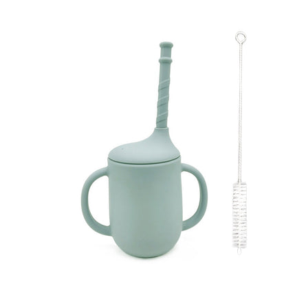 New Product Silicone Baby Drinking Cup With Straw Leak-proof And Drop-proof