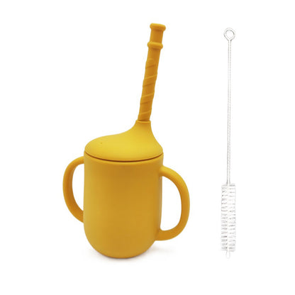 New Product Silicone Baby Drinking Cup With Straw Leak-proof And Drop-proof