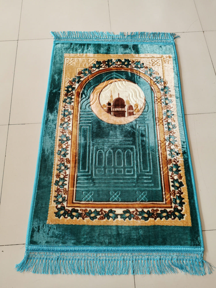 Printing and dyeing embossed Muslim prayer mat Muslim blanket