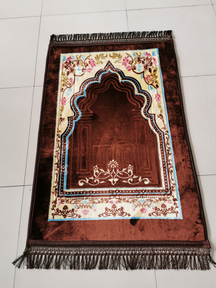 Printing and dyeing embossed Muslim prayer mat Muslim blanket