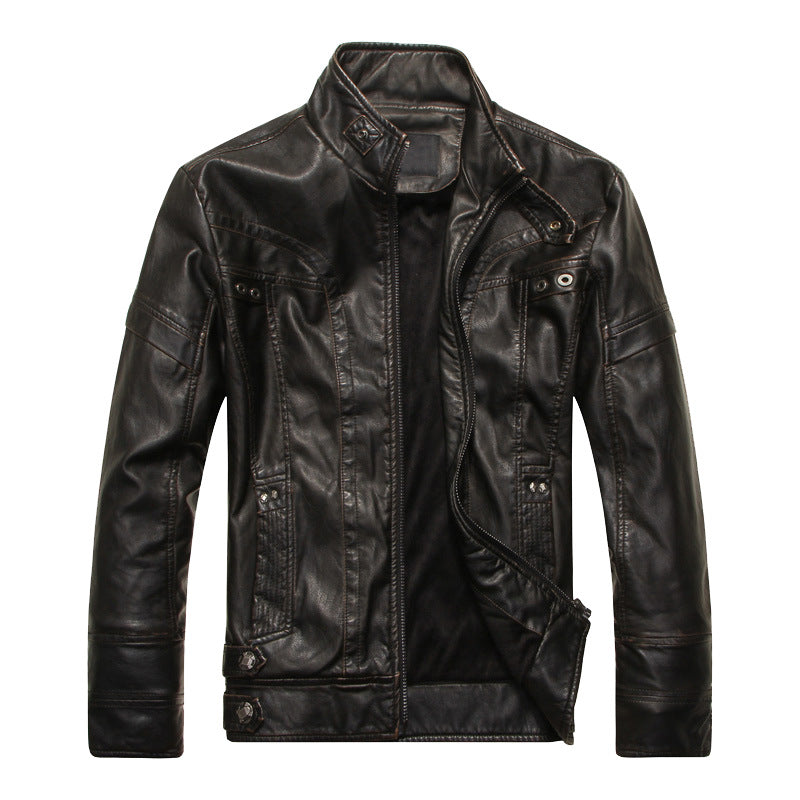 Faux Leather Biker Jacket Motorcycle Man Jacket winter