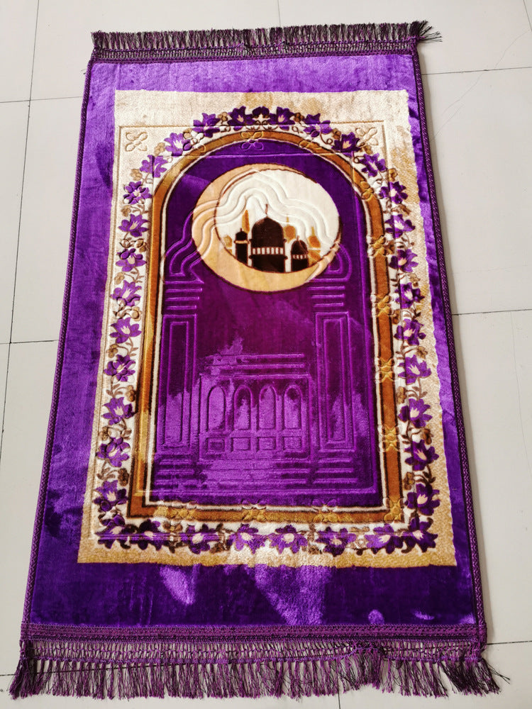 Printing and dyeing embossed Muslim prayer mat Muslim blanket