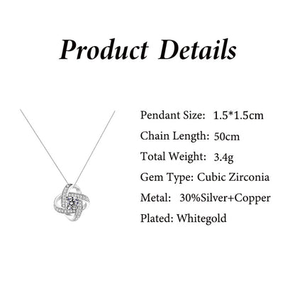 Fashion Jewelry Clover Necklace For Women Rose Flower Jewelry Box