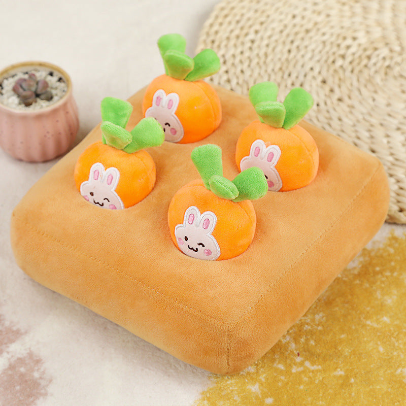 Carrot Pulling Doll Simulation Vegetable Field Plush Toy Pet Dog Cat Sniffing Toy Pet Products