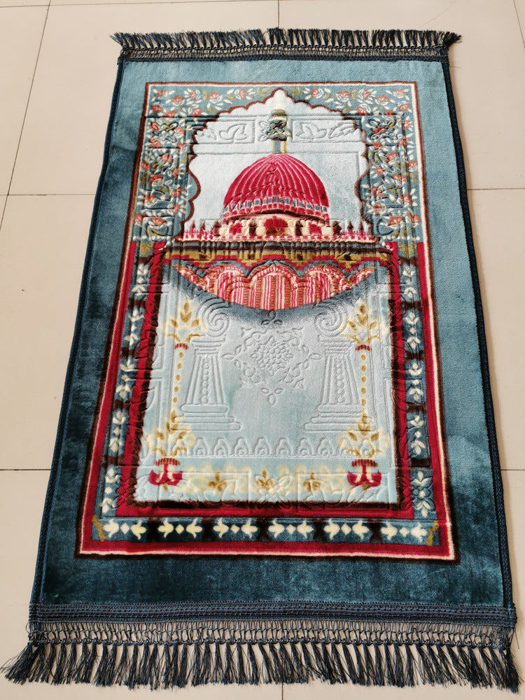 Printing and dyeing embossed Muslim prayer mat Muslim blanket