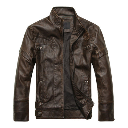 Faux Leather Biker Jacket Motorcycle Man Jacket winter