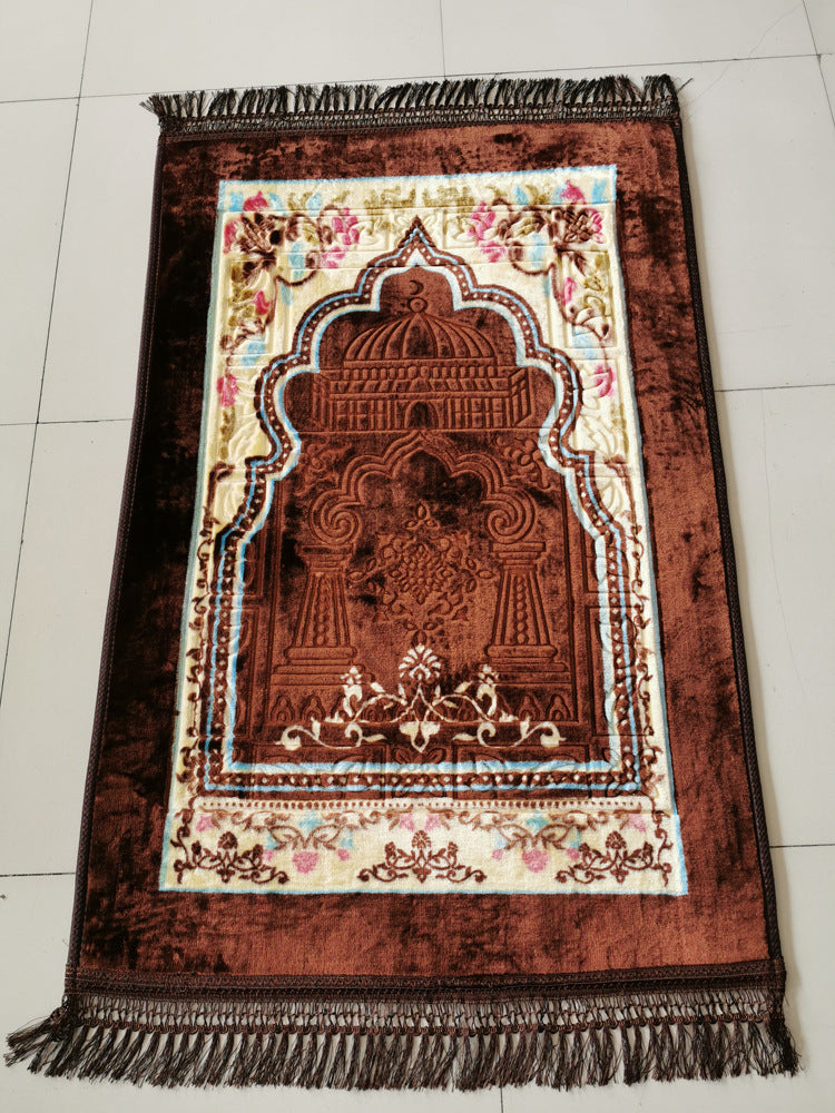 Printing and dyeing embossed Muslim prayer mat Muslim blanket