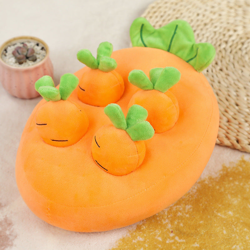 Carrot Pulling Doll Simulation Vegetable Field Plush Toy Pet Dog Cat Sniffing Toy Pet Products