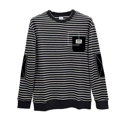 Autumn New Round Neck Pullover Stripe Sweater Man