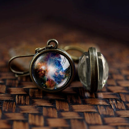 The Wonders Of The Seven Planets Double-sided Glass Earrings Creative Jewelry