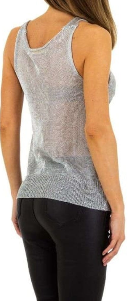 Top Femme cache cœur transparent silver – TU