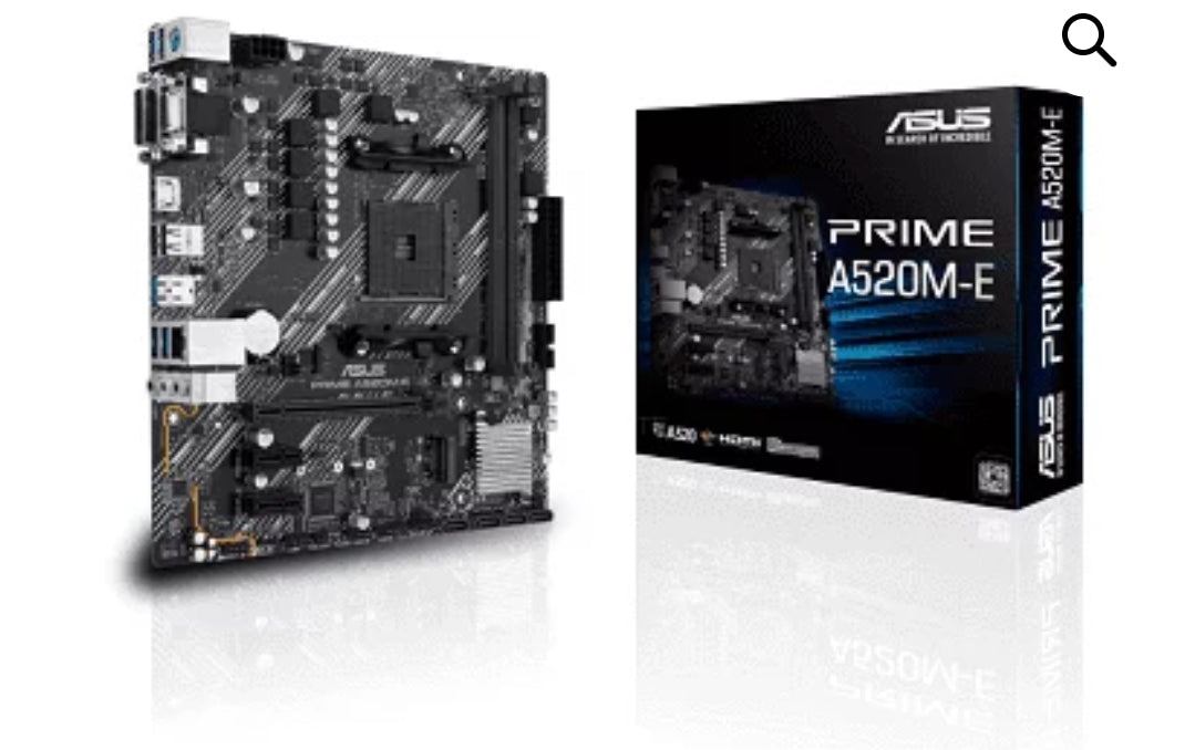 Carte mère AM4 ASUS PRIME A520M-E
PRIME A520M-E A520 – Motherboard – AMD Socket AM4 (Ryzen)