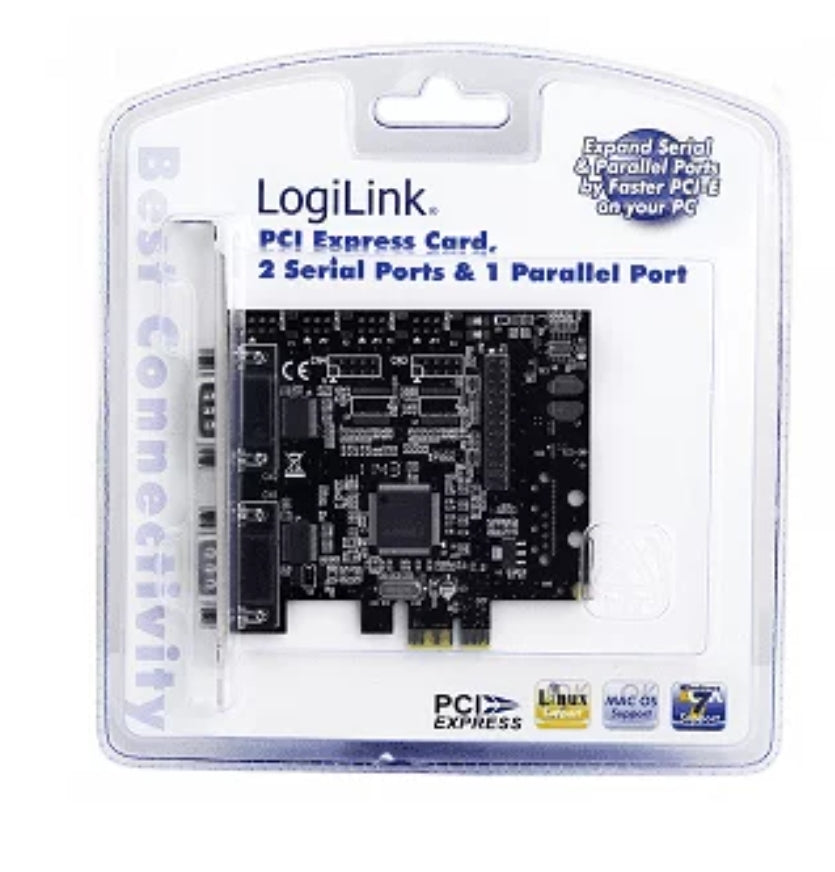 Carte PCI Logilink, 2x ports série &amp; 1x parallèle (PC0033)
Carte graphique LogiLink pour votre ordinateur avec deux ports série et un port parallèle pour connecter des périphériques compatibles RS232 et DSUB25. Elle est installée dans un sl