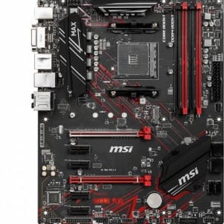 MSI B450 GAMING PLUS MAX (AM4) (D)
MSI B450 GAMING PLUS MAX. Fabricant de processeur: AMD, Socket de processeur (réceptable de processeur): Emplacement AM4, Processeurs compatibles: AMD A,AMD Ryzen. Types de mémoire pris en charge: DDR4-SD