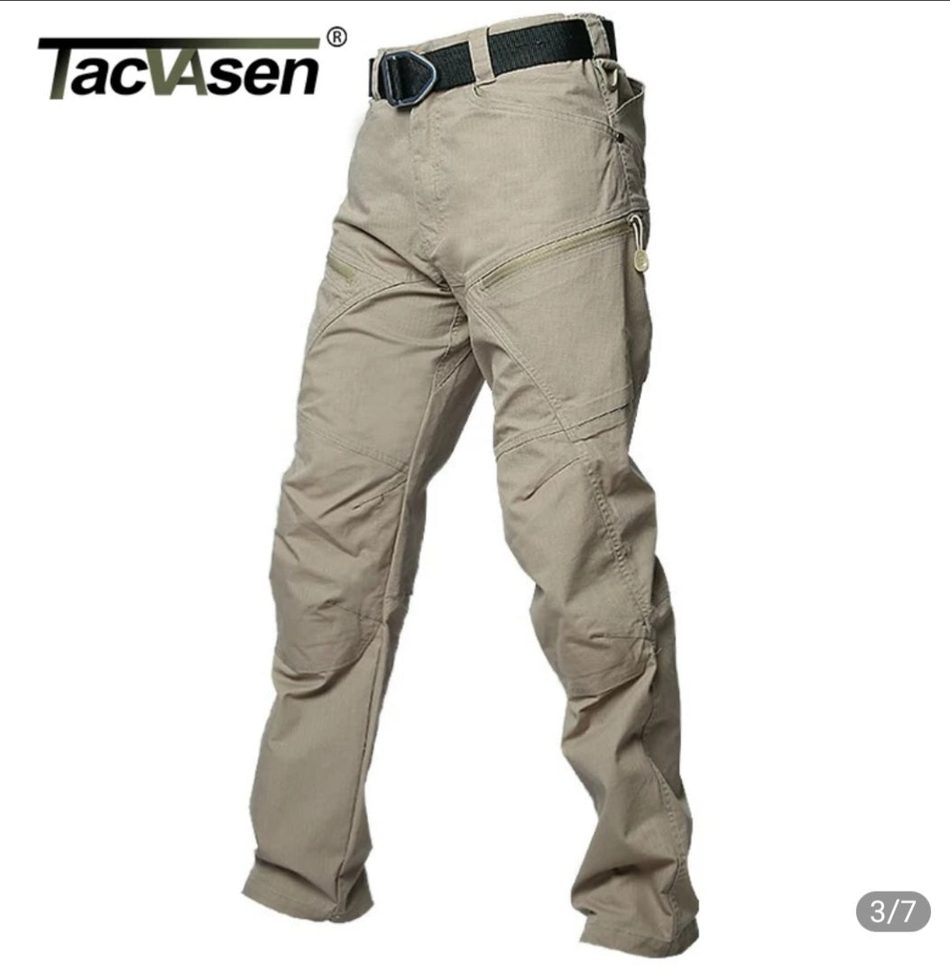 TACVASEN tactique Cargo pantalon hommes été droit Combat armée militaire pantalon coton beaucoup de poches Stretch sécurité pantalon hommes