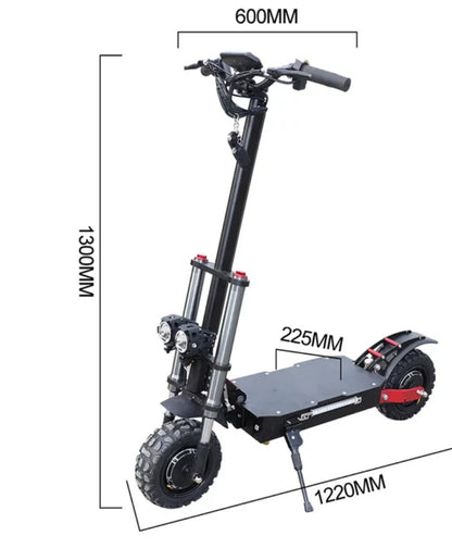 80 km/h 60V 3200W Scooter électrique 11 pouces Double moteur E Scooter Scooter Double entraînement Scooter à grande vitesse Patinete Electrico Adulto