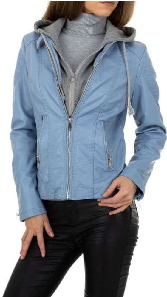 Veste Femme capuche sweat light blue