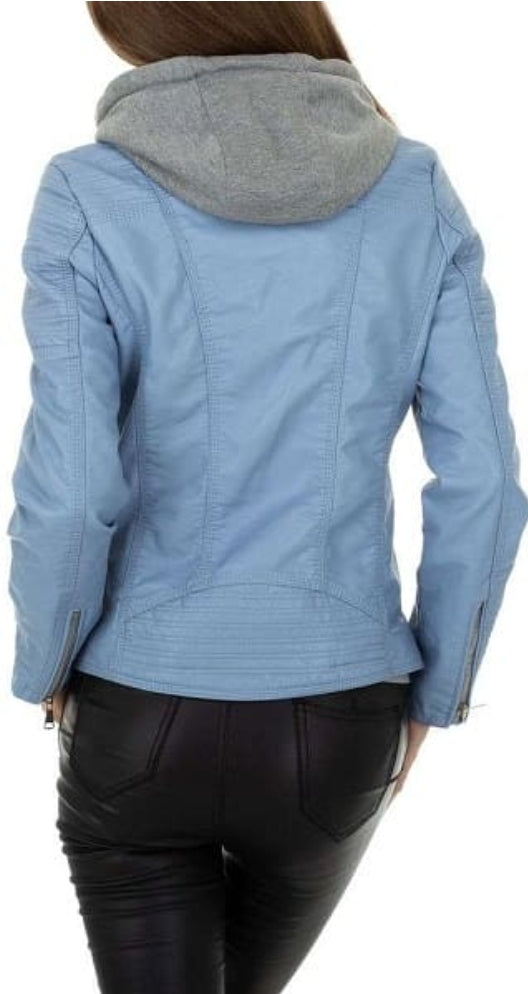 Veste Femme capuche sweat light blue