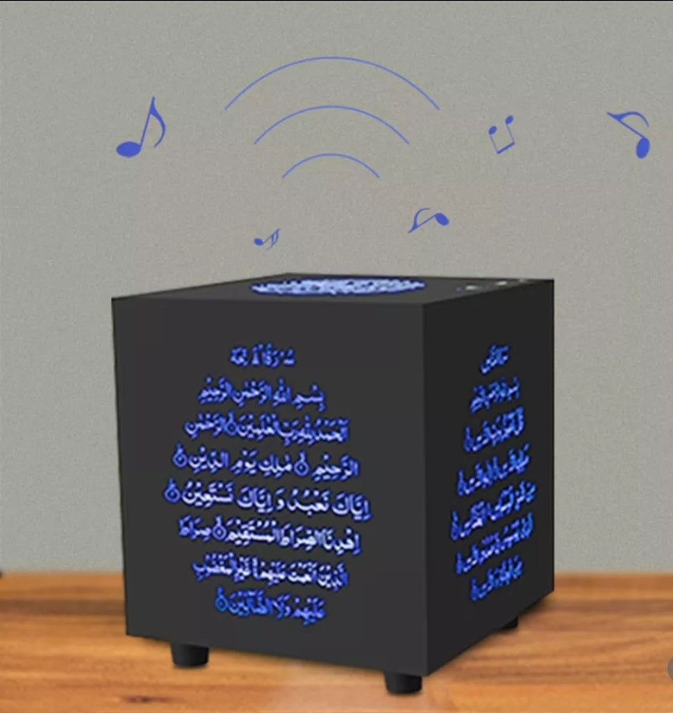 Telawah – haut-parleur de lecture du coran islamique, sans fil, Bluetooth, Cube noir, LED 7 lampes colorées, lecteur de contrôle avec application, Radio musulmane, cadeau (livraison 20 jours)